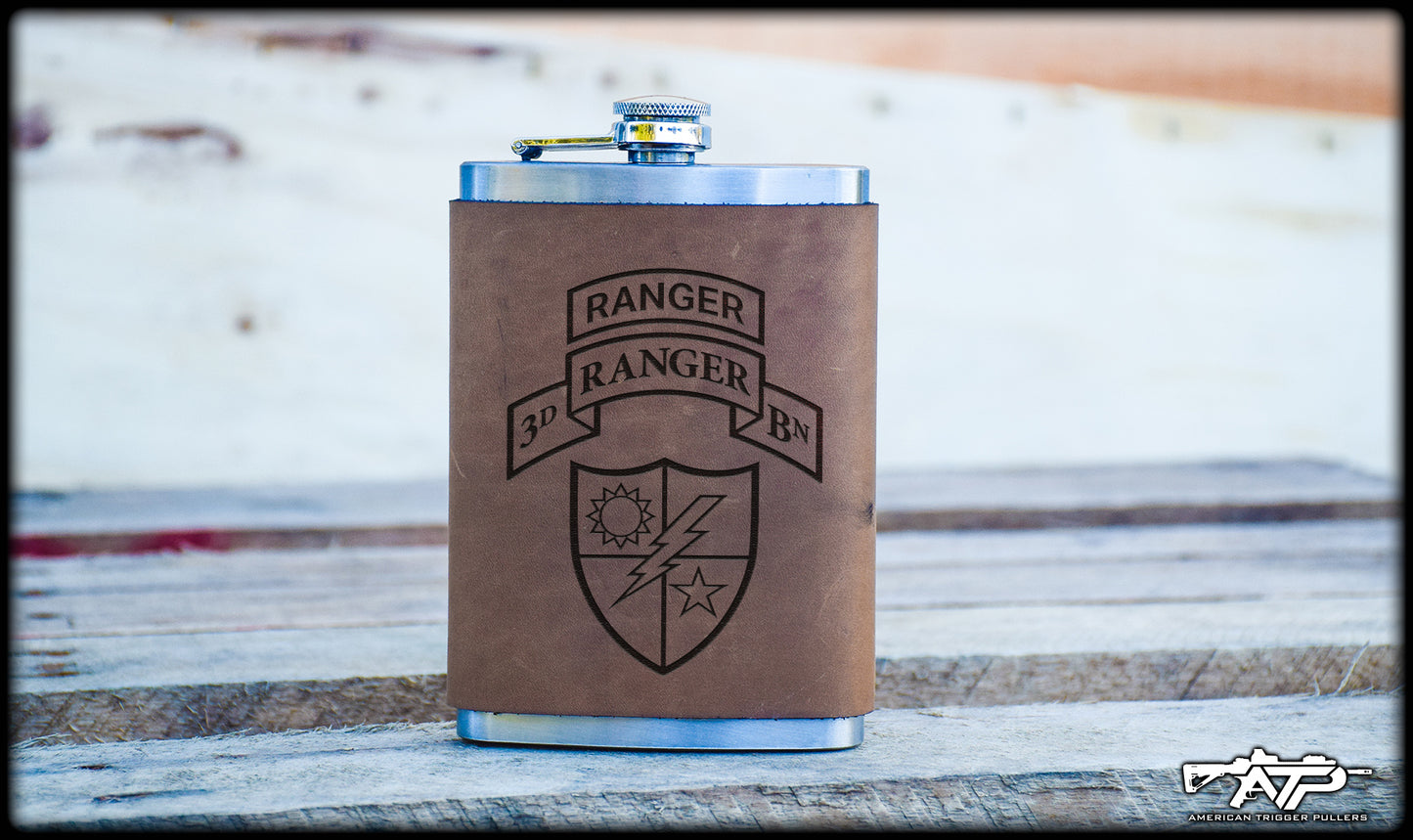 3D Ranger Scroll Leather Flask
