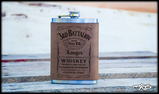 3D Batt JD Whiskey Leather Flask